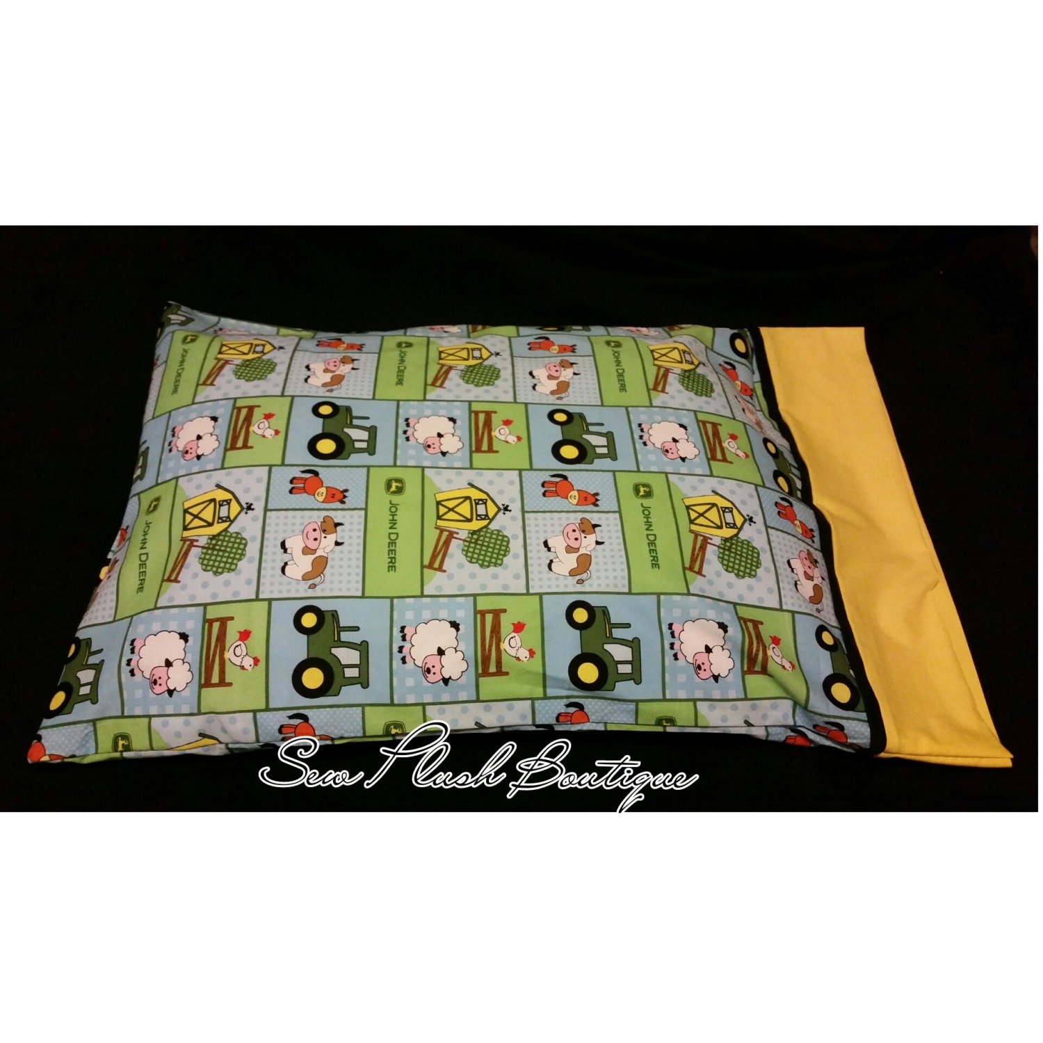 Boys Pillowcase John Deere Pillowcase Farm by SewPlushBoutique