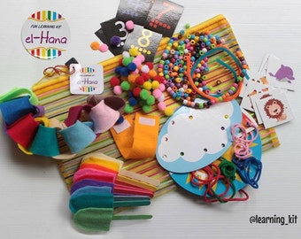5 Busy Bags For Toddlers - el-Hana Rainbow Busy Bags (Lacing, Threading, Sensor Motory Play)
