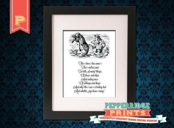 8x10 Walrus Poem Alice in Wonderland by PepperridgePrints