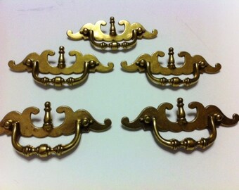 Items Similar To 12 Vintage Brass Drawer Pulls On Etsy