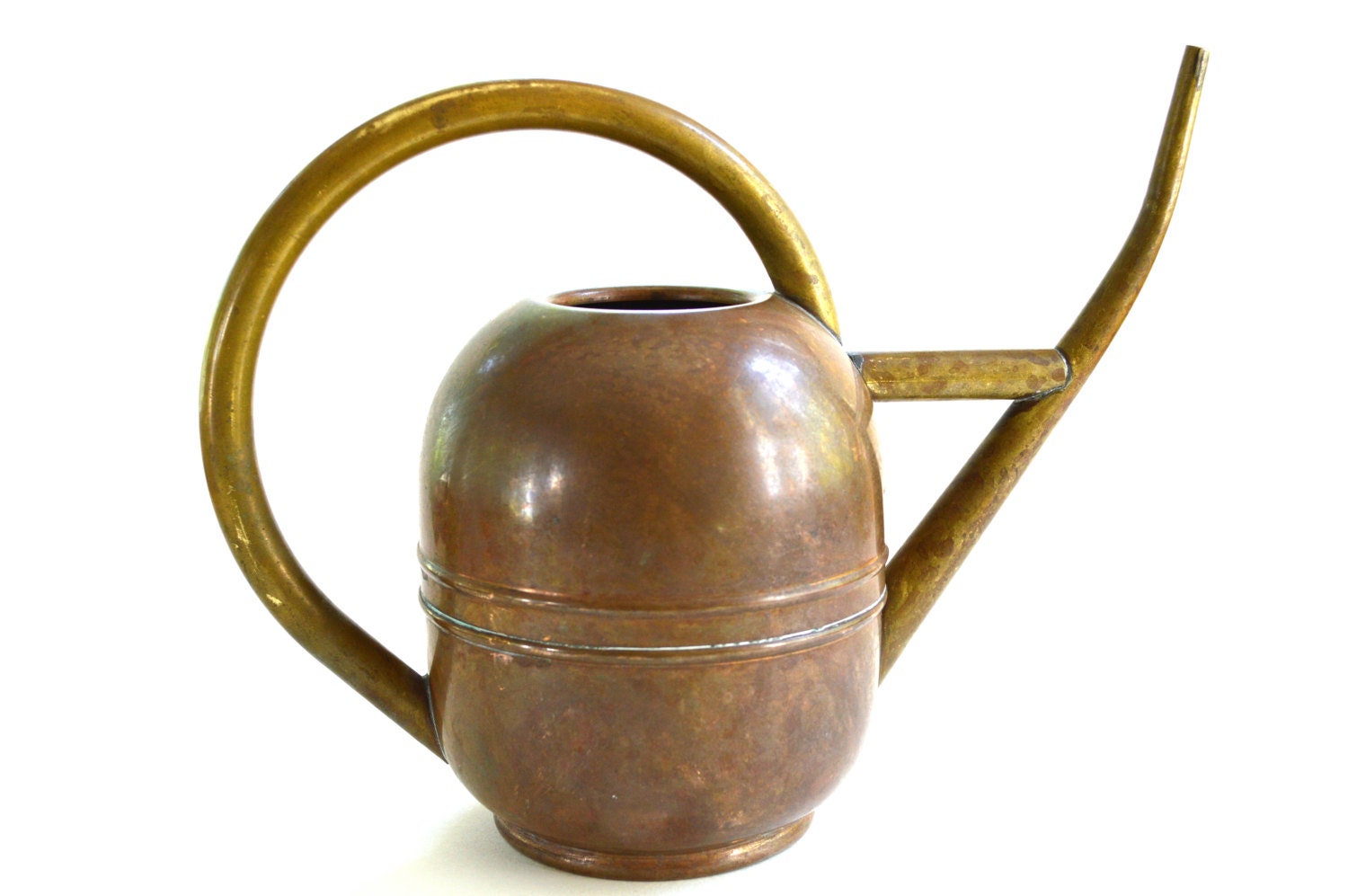 Chase Copper and Brass Watering Can circa 1930s Art Deco