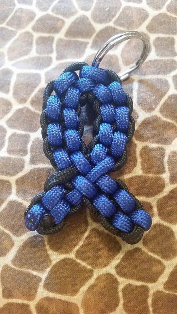 Thin Blue Line Paracord Awareness Ribbon by sardogdesigns on Etsy