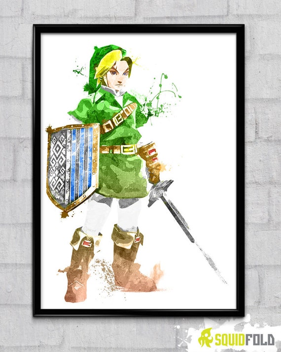 The Legend of Zelda: Link Watercolor print/poster by SquidFold