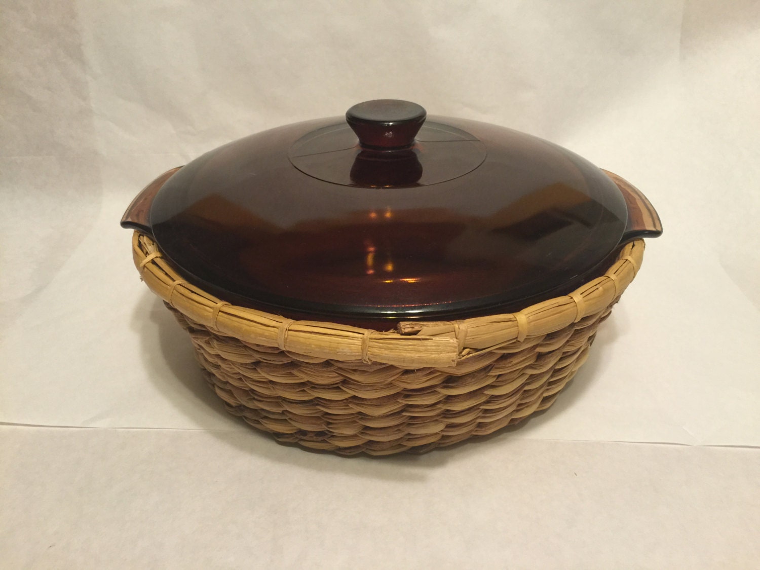 Vintage Fire King Anchor Hocking Casserole Dish with Lid 438 Amber