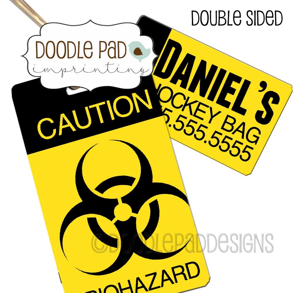 Personalized Laundry Tag Biohazard Laundry Bag Tag