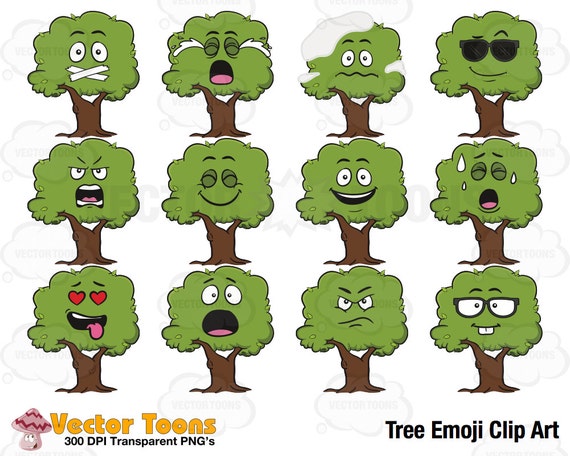 Tree Emoji Clip Art Digital Clipart Digital Graphics