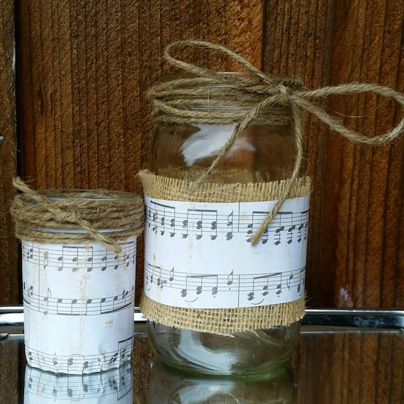 Music notes jar by Createdwithlovedecor on Etsy