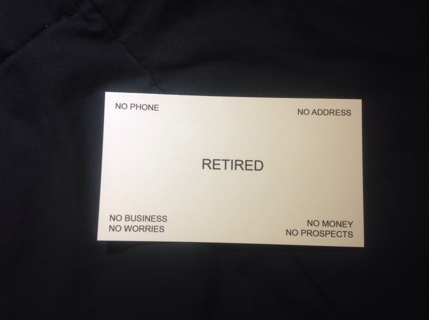 Retirement Business Cards.... 50 Pack Ships Same Day