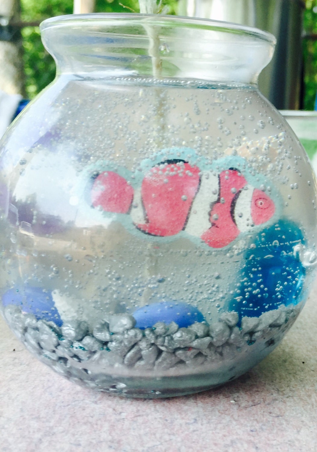 Under the sea fish scene gel candle by FunkyGELFlames on Etsy