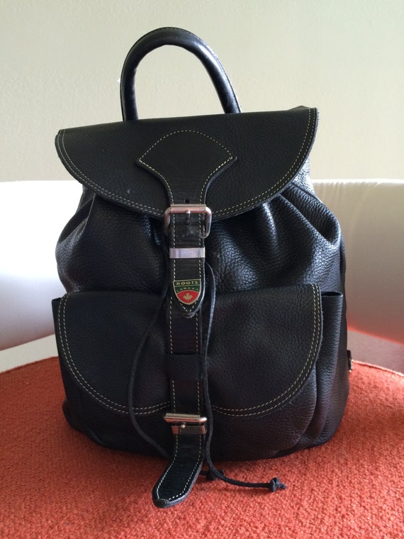 Roots Canada Black Pebbled Leather Unisex by VintageMamaBear
