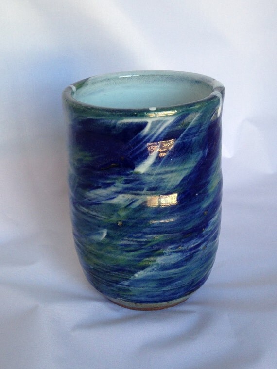 Kitchen Utensil Holder Ceramic Vase Handmade by LifeAndClay