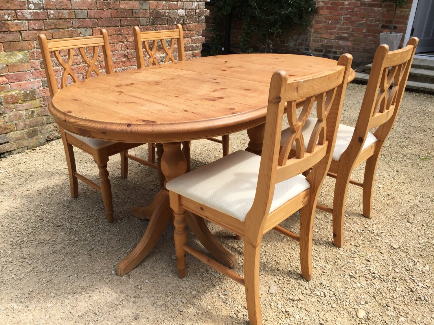 Pine Extending Dining Room Table And Chairs