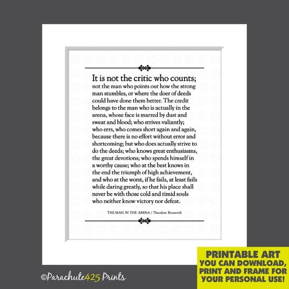 Obsessed image for man in the arena free printable Wild image pertaining to man in the arena free printable