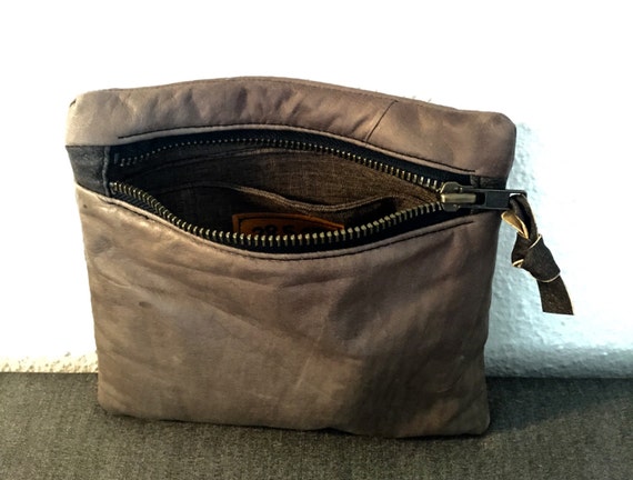 Small brown soft leather clutch purse by BudapestBerlin on Etsy