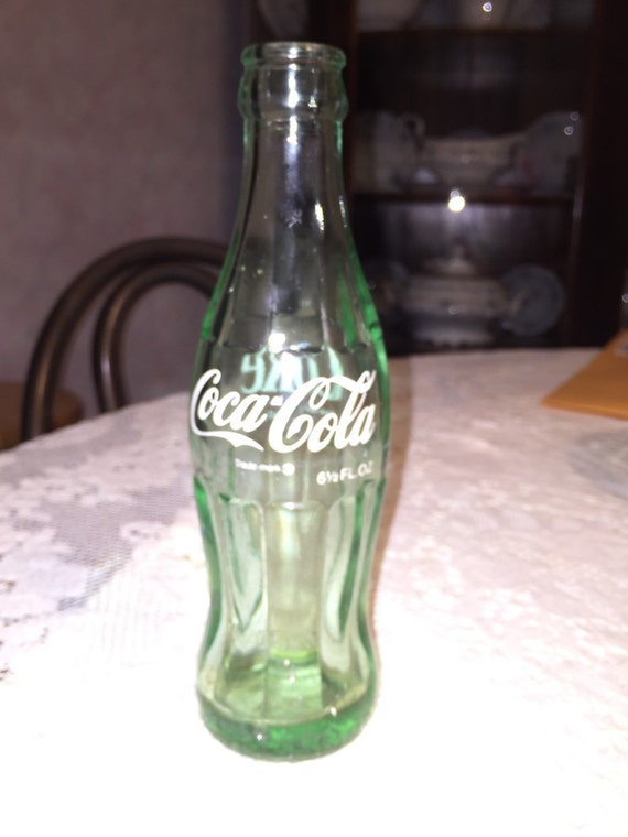 Vintage 1970s coca-cola green glass bottle by MaryCatherineCloset