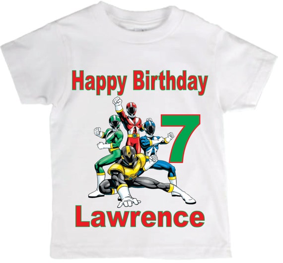 red power ranger birthday shirt