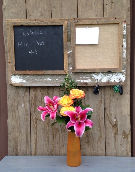 Rustic Reclaimed Barn Wood Message Board w/ by VintageCountryDecor
