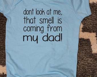 Baby Boy Bodysuit, Smelly Dad, Toddler Shirt, Funny Baby Shower Gift, Blue Bodysuit, Father's Day Gift, Funny Baby Shirt