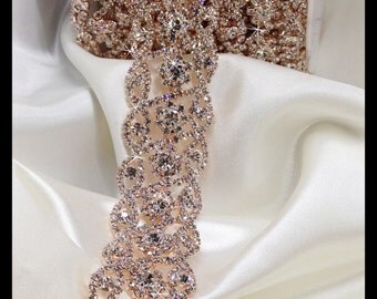 Bridal crystal trim (Silver, Gold, Rose Gold, AB, Black), Bridal sash, Bridesmaid belts. #0102