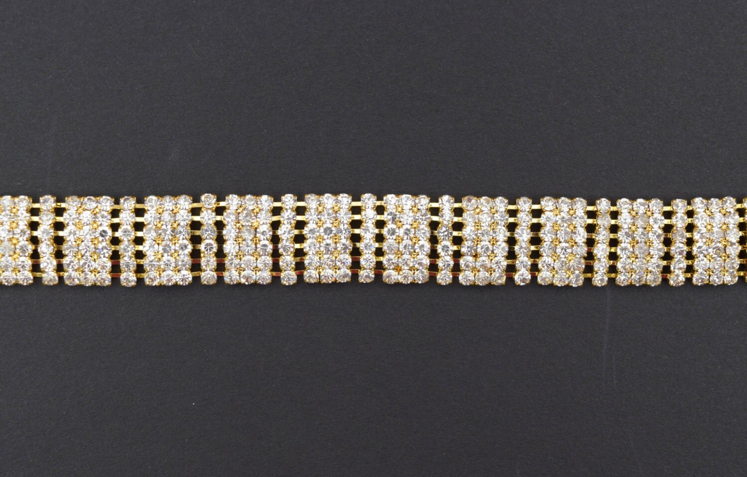 Crystal Rhinestone Trim by the Yard Wholesale Gold Bridal