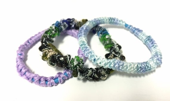 Crochet Bracelet Hair Ties by KelseyCrystalline on Etsy