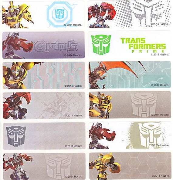 28/56 Transformers Personalised Name Label by LabelMyStuff on Etsy