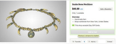 Snake bone necklace