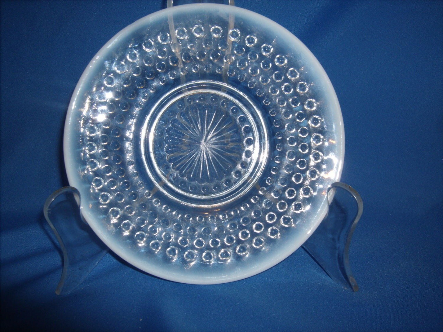 HOBNAIL OPALESCENT MOONSTONE 6 1/4 Dessert Plate by
