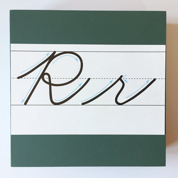 Hand made vintageinspired cursive letter blocks. by okboysngirls