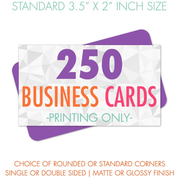 card business us printing Printed Business Card Business Card 250 Printing Cards