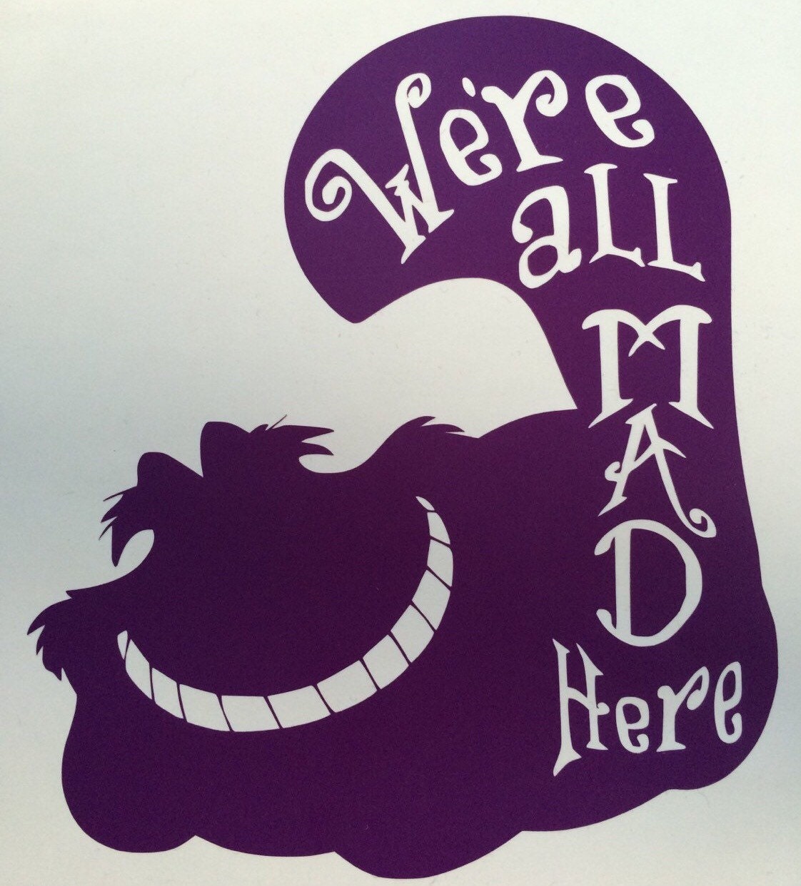 Cheshire Cat Alice In Wonderland Inspired Vinyl Sticker Decal