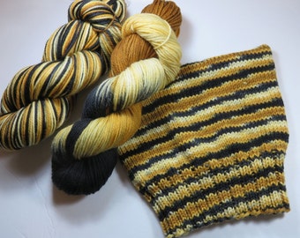 Hand Painted Superwash Merino Worsted Yarn -- Bengal Tiger