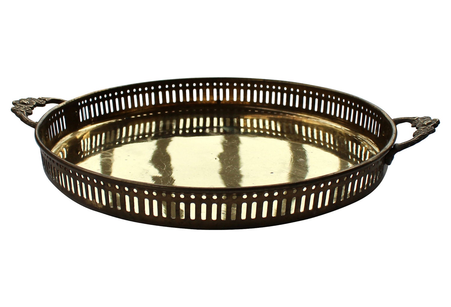 Reticulated Brass Tray w/ Handles Haute Juice