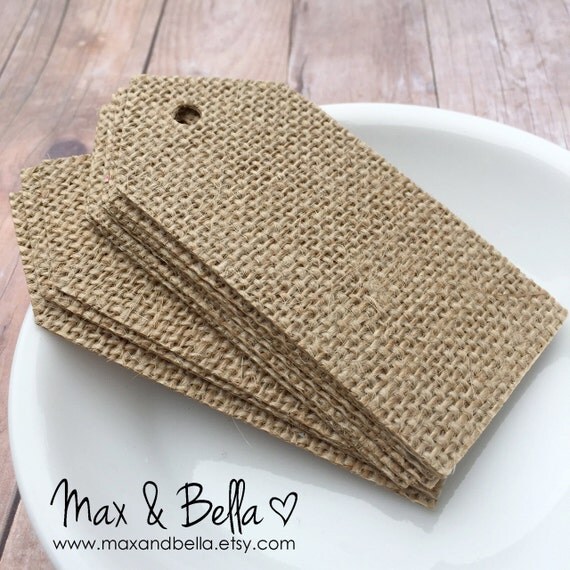 Burlap Tags Mixed Media Blank Tags Escort Tags Wedding