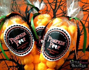 Pumpkin Poop Halloween Stickers, Halloween Stickers, favor bag stickers,Halloween labels, Treat Stickers, party favor labels, set of 12