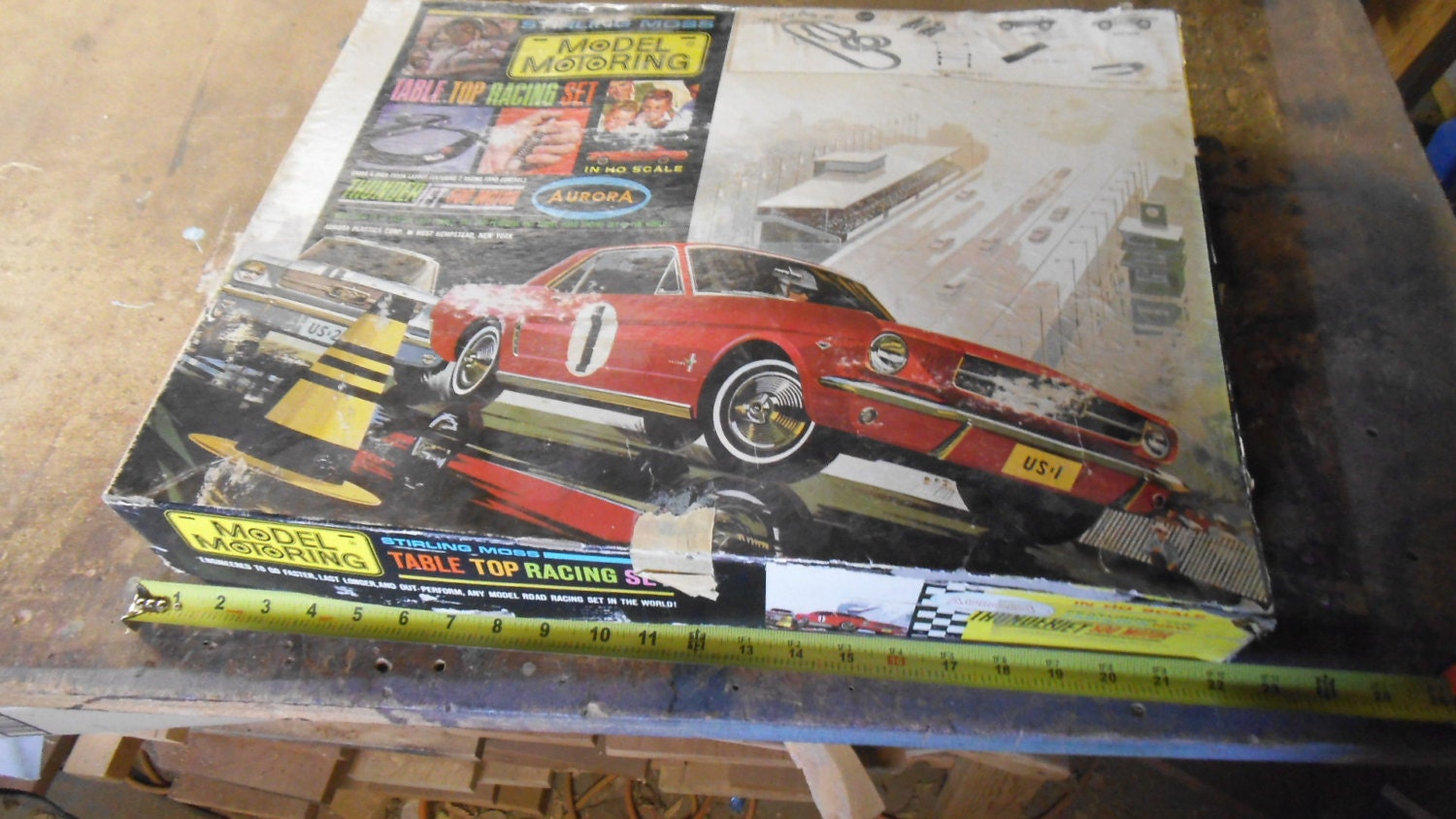 Aurora vintage slot car race track huge