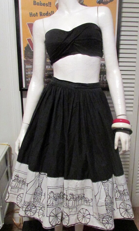 Jo Collins Full Skirt 50's Black and White Skirt eith