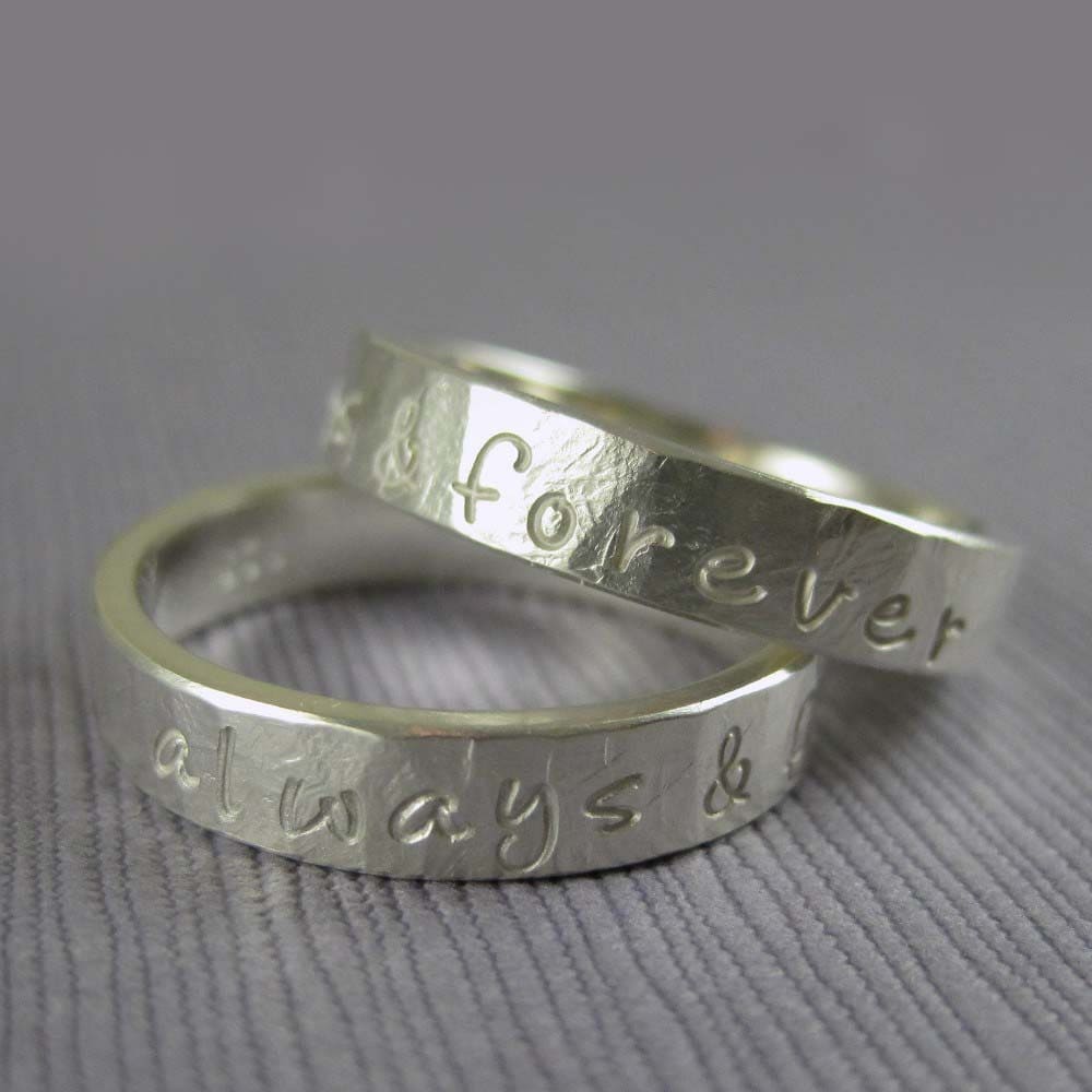 Promise ring for him and her Always and Forever ring silver