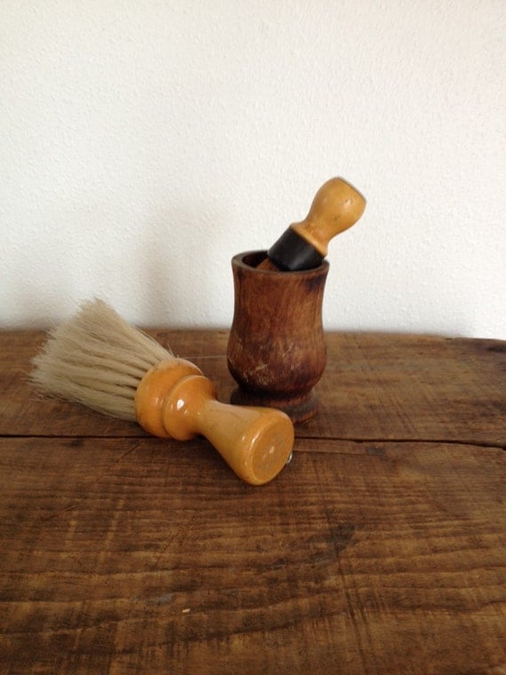 Collection Antique vintage shaving and Cup, cup  brush and Brush  Shaving 3 Set of Soap  Vintage