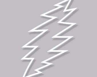 Grateful Dead Sticker 13 Point Lightning Bolt Vinyl Decal for Wall or Vehicles Graphics