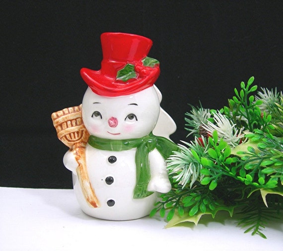 lefton snowman card holder christmas ceramic vintage c1970 lefton snowman card holder christmas ceramic vintage c1970