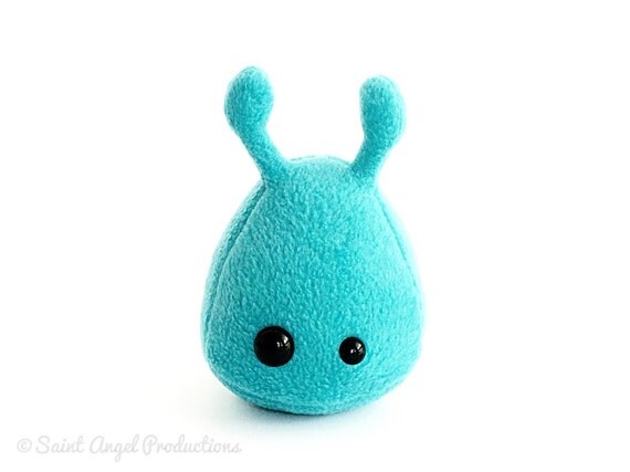 Turquoise Blue Stuffed Alien Plush Small Teal by SaintAngel