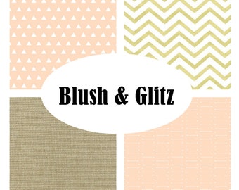 Custom Crib Bedding-3 piece-BLUSH & GLITZ