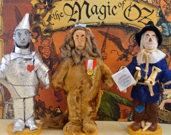 Wizard of Oz Set Cowardly Lion, Tin Man, and Scarecrow Trio Art Miniatures