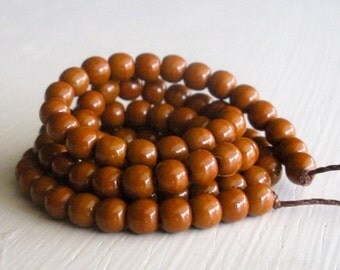 100 Opaque Umber 4mm Rounds - Czech Glass Beads