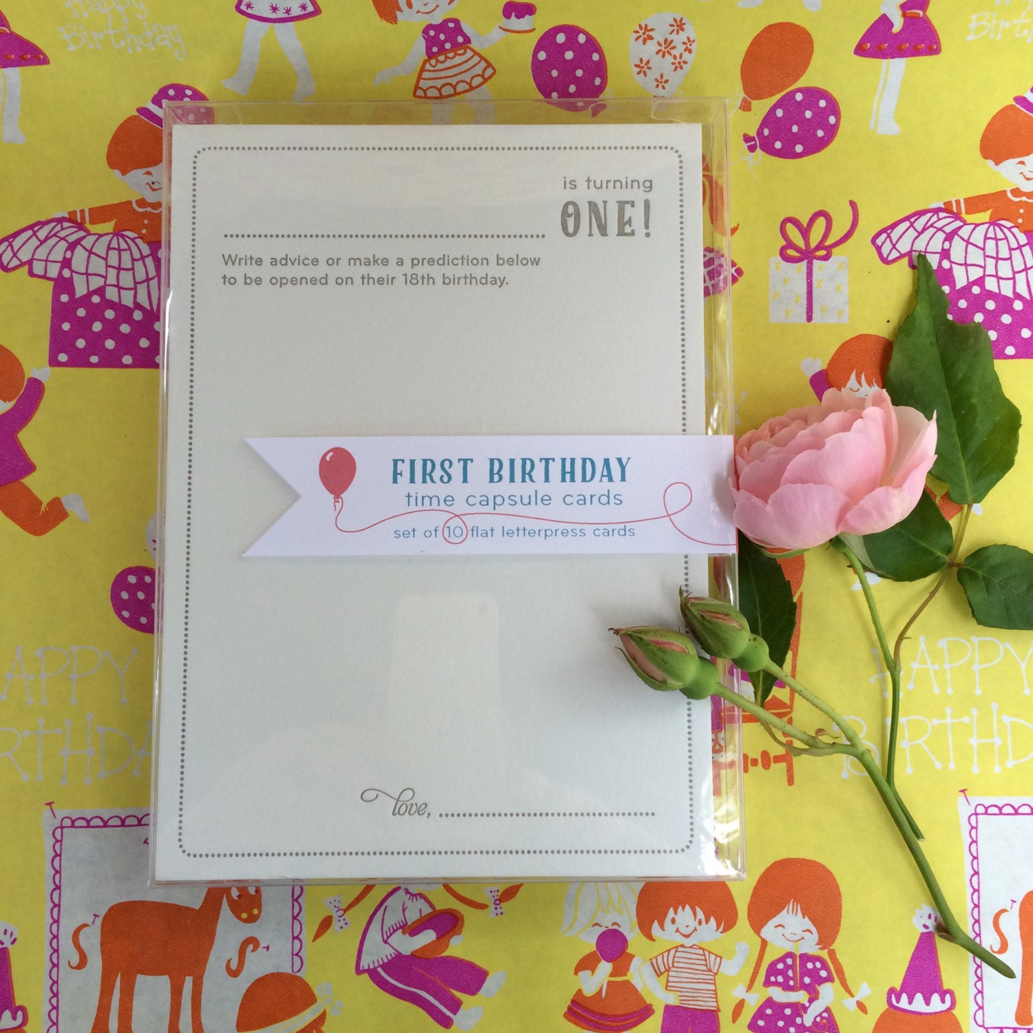 1st birthday time capsule cards