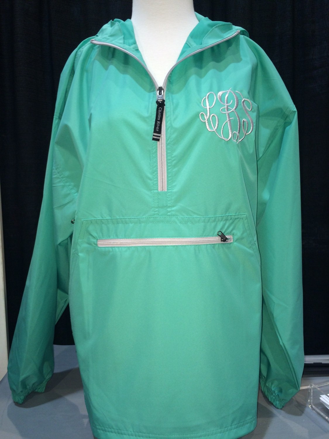 Monogrammed preppy rain jacket/pullover