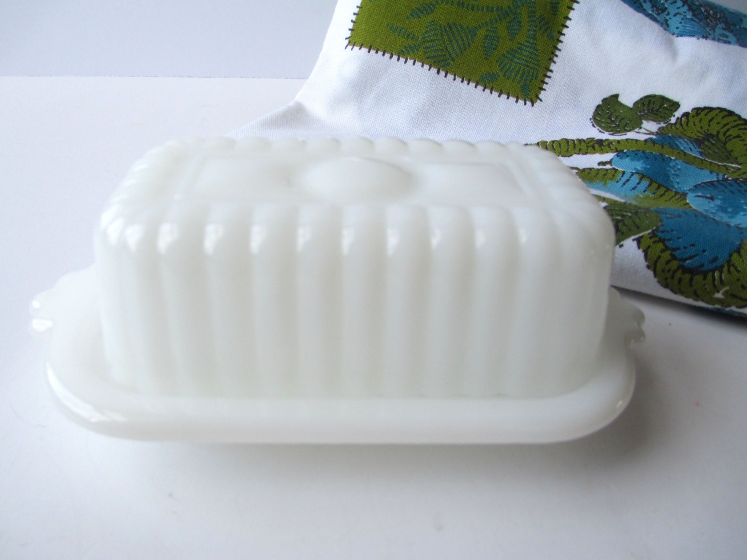 Small Classic Milk Glass Butter Dish