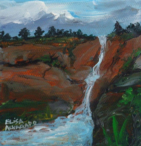 Waterfall Painting Original Acrylic Painting Red Rock   Il 570xN.794553808 Lxiz 