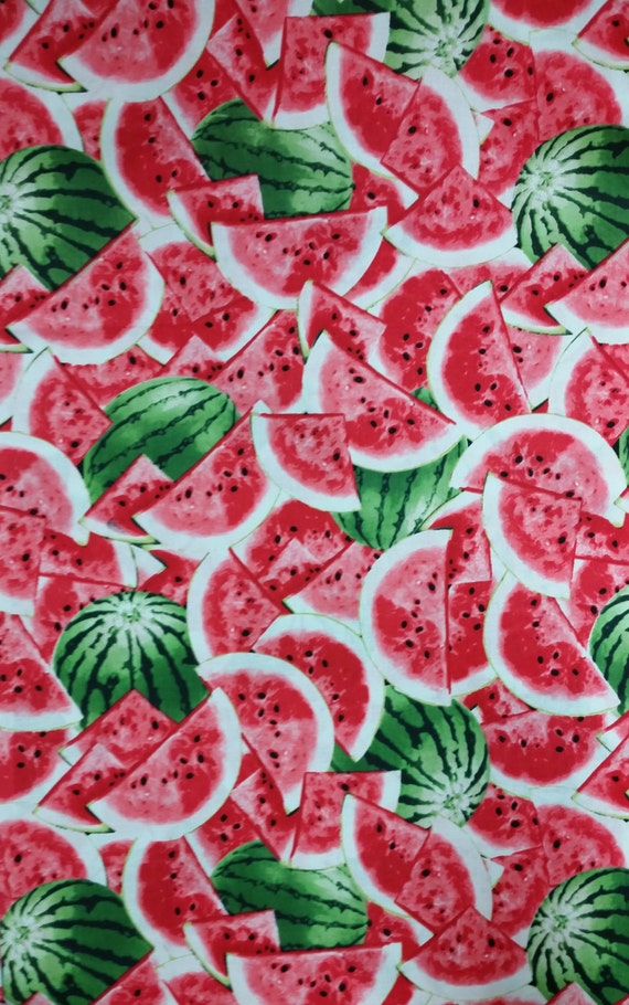 PACKED WATERMELON Novelty bright colors fabric by MombieDesigns